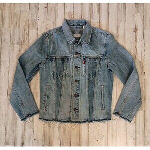 Levi’s Altered Men's Trucker Jacket Size S Raw Frayed Hem & Cuffs